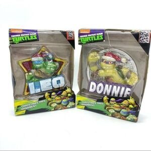 Teenage Mutant Ninja Turtles Christmas Ornaments Donnie & Leo Nickelodeon New
